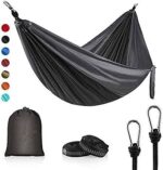 Hamaca Portátil Ultraligera 300kg, Nailon Paracaídas 210T, para Camping, Viajes, Jardín (Color B) - Imagen 2
