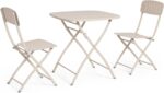 Decor Space Set Bistrot Exterior Acero Pintado 2 Sillas Plegables Champán