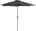 Greemotion Sombrilla Jardín Ø 270 cm Plegable Antracita Protección UV 35+ con Inclinación 30° y Manivela