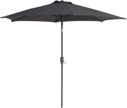 Greemotion Sombrilla Jardín Ø 270 cm Plegable Antracita Protección UV 35+ con Inclinación 30° y Manivela