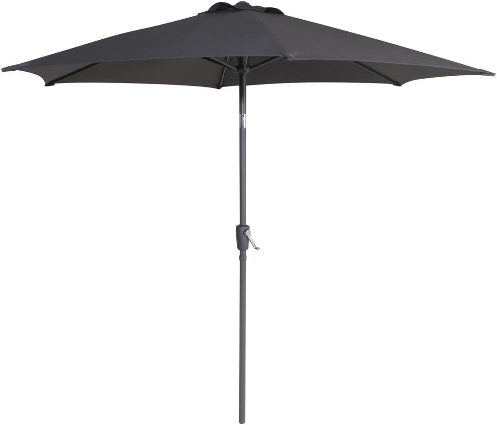 51GZBP1vEYL._AC_SL1200_ Greemotion Sombrilla Jardín Ø 270 cm Plegable Antracita Protección UV 35+ con Inclinación 30° y Manivela - Imagen 1