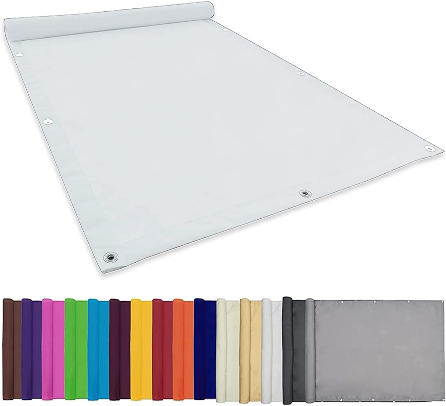 51UElQN-j-L._AC_SL1500_ Vela Sombra Rectangular Impermeable 2x9m 95% UV Kit Fijación Gratis Blanco - Imagen 1