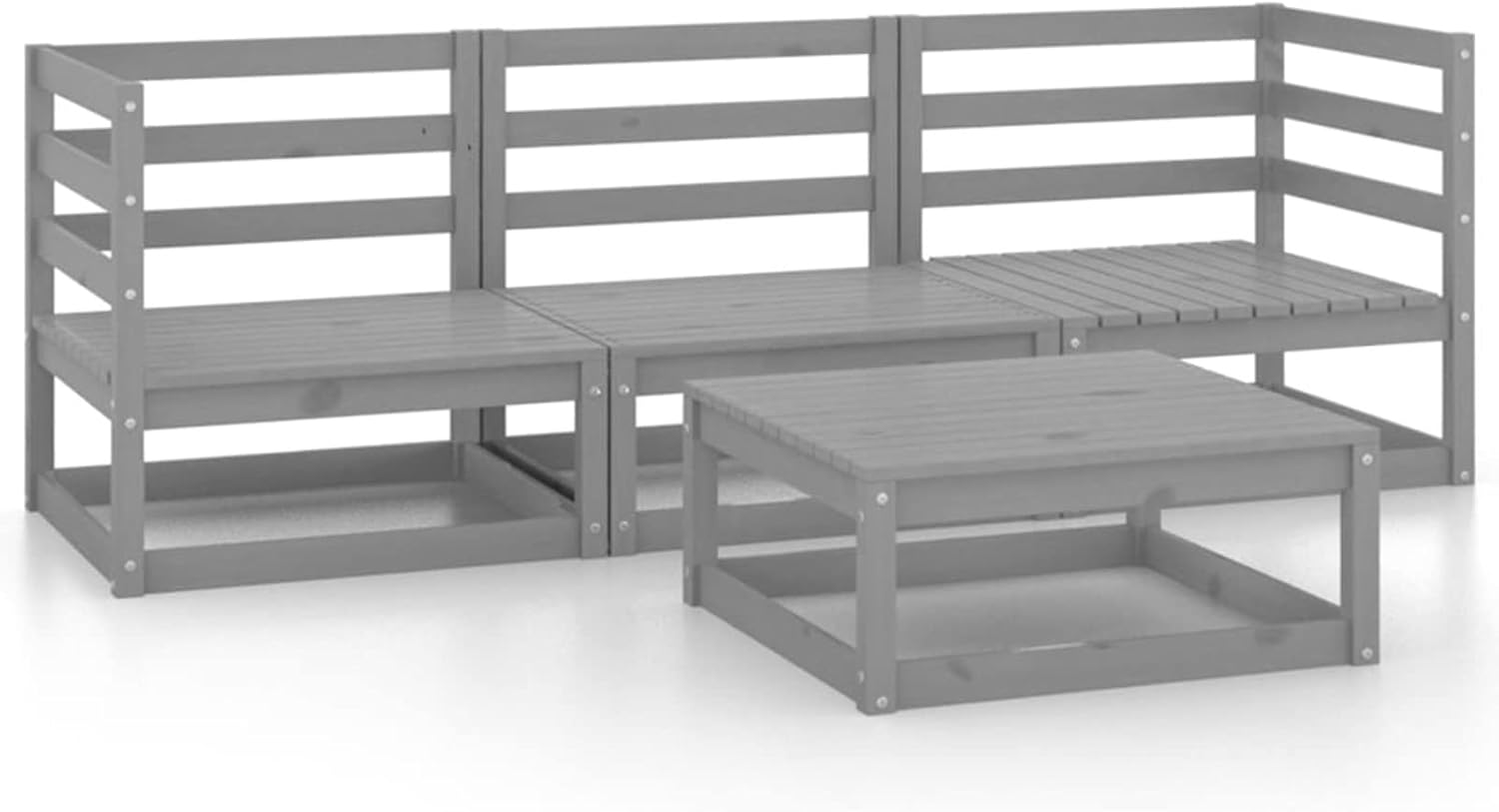 51UMX8-IMNL._AC_SL1500_ ZEYUAN Salón Jardín 4 Piezas Pino Macizo Modular Cojines 70x70cm Gris - Imagen 1