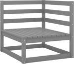 ZEYUAN Salón Jardín 4 Piezas Pino Macizo Modular Cojines 70x70cm Gris - Imagen 3