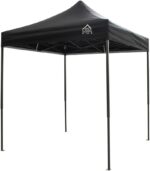 All Seasons Gazebos Cenador 2x2m Impermeable Pop Up Negro Acero 130kg Bolsas Arena