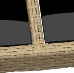 vidaXL Mesa de jardín ratán sintético beige superficie vidrio templado 250x100x75 cm - Imagen 3