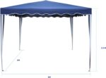 Amiaire Carpa Plegable 3x3 m Compacta Azul Impermeable con Bolsa de Transporte para Jardín, Camping, Playa - Imagen 3