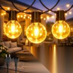 M mimotec Guirnalda Luces Exterior 7.5 m con 25 Bombillas, Luz Cálida 2700K, IP44, Cable Eléctrico, Decoración para Terraza, Jardín, Patio