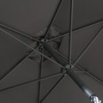 Greemotion Sombrilla Jardín Ø 270 cm Plegable Antracita Protección UV 35+ con Inclinación 30° y Manivela - Imagen 4