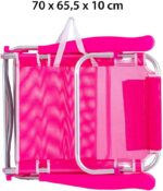 LOLAhome Silla Playa Plegable 4 Posiciones Cojín Aluminio Textileno Azul Rosa - Imagen 2