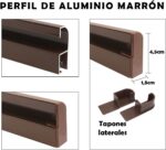 Cortina M osquitera PVC Plana Antimosquitos HOME MERCURY 210x90cm Marrón - Imagen 3