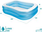 Intex Piscina Familiar Hinchable Rectangular 203x152x48cm 540L Azul - Imagen 2