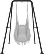 Tougear Soporte para Columpio y Hamaca, Carga Máx. 150 kg (330 lbs), Estructura de Acero, Plegable, para Interior y Exterior (Solo Soporte, Hamaca no incluida)