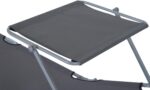 Outsunny Tumbona Plegable 187x58cm 4 Posiciones Reposacabezas Toldo Gris Oxford - Imagen 3