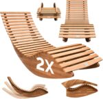 Casaria Set 2 Mecedoras Tumbona Acacia FSC 160kg Plegable Marrón - Imagen 4