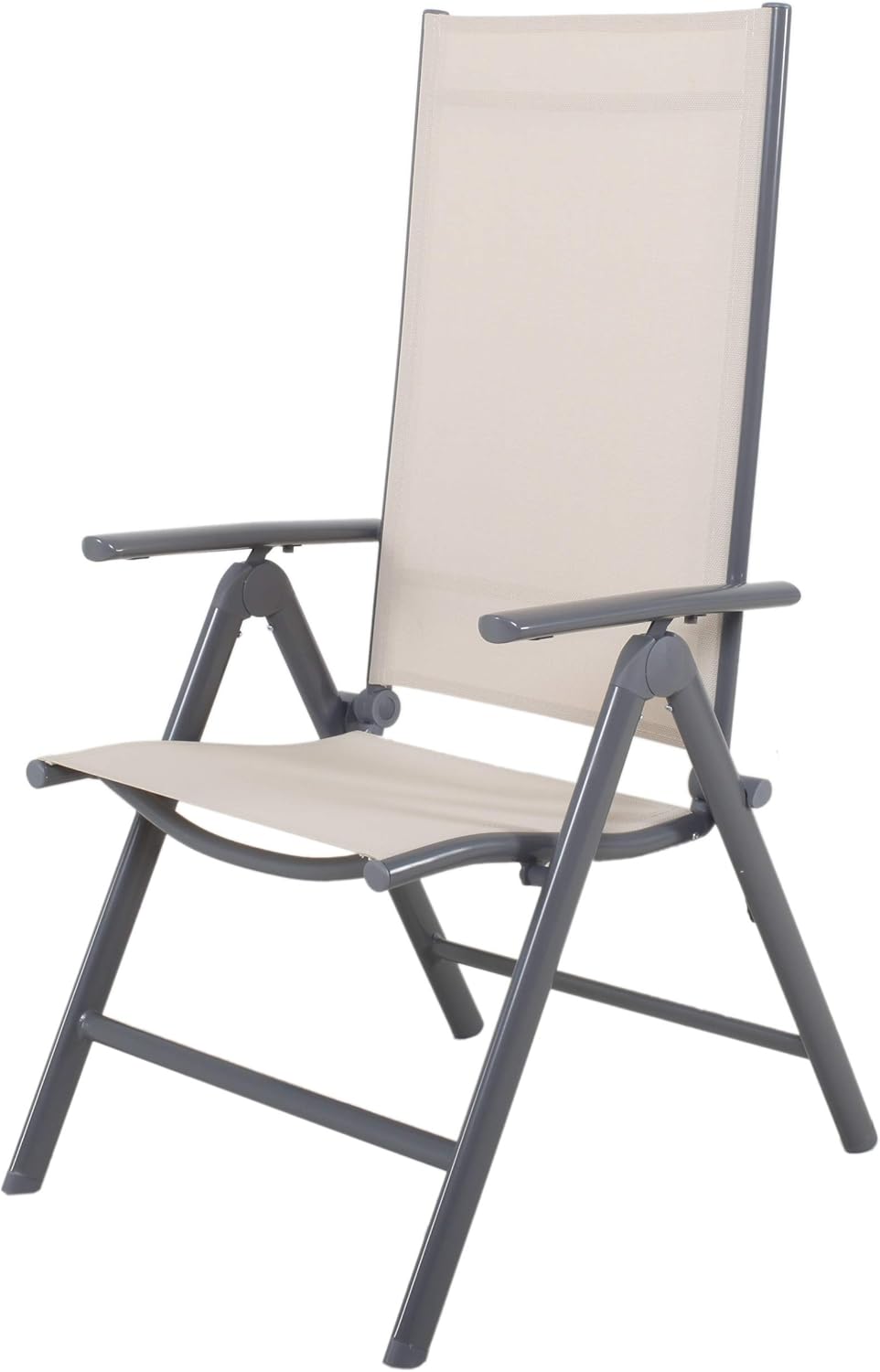 7155zUDfrmL._AC_SL1500_ Chicreat Silla Plegable Aluminio Textileno Korfu 113 cm Beige Respaldo 8 Posiciones - Imagen 1