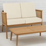 PRIMEPATIO Pack 2 Cojines Silla Exterior 50x50x7cm Beige Impermeable Ratán - Imagen 3