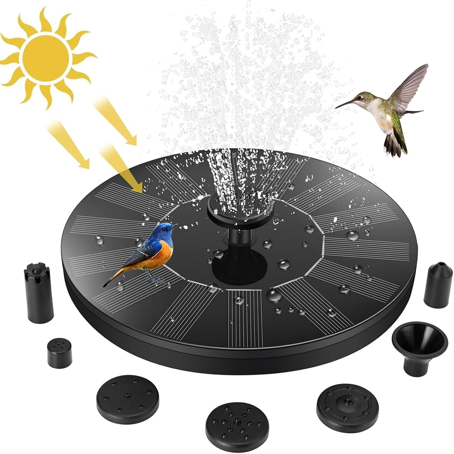71KrPATAtnS._AC_SL1500_ Jsdoin Fuente Solar Jardín 7 Boquillas Bomba Estanque Pájaro 1.5W - Imagen 1