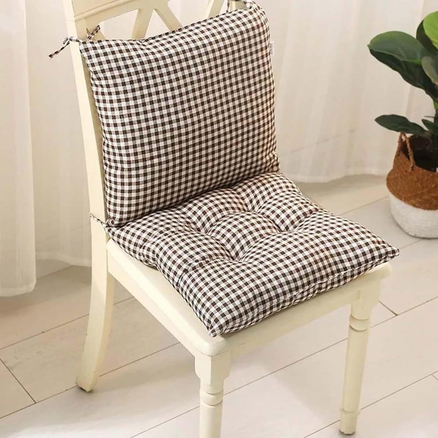 71SHEvoRSFL._AC_SL1500_ Cojines Terraza con Respaldo Pack 4, 50 x 50 cm con Cintas Antideslizantes para Jardín, Comedor, Cocina, Oficina Interior y Exterior (Pack de 4, 50x50 cm) - Imagen 1