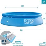 Intex Piscina Hinchable Easy Set 244x61cm 1942L Familiar 2-3 Personas Azul - Imagen 2