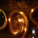 Gresonic Guirnalda Cuerda Cáñamo 4m 50 LED Blanco Cálido IP44