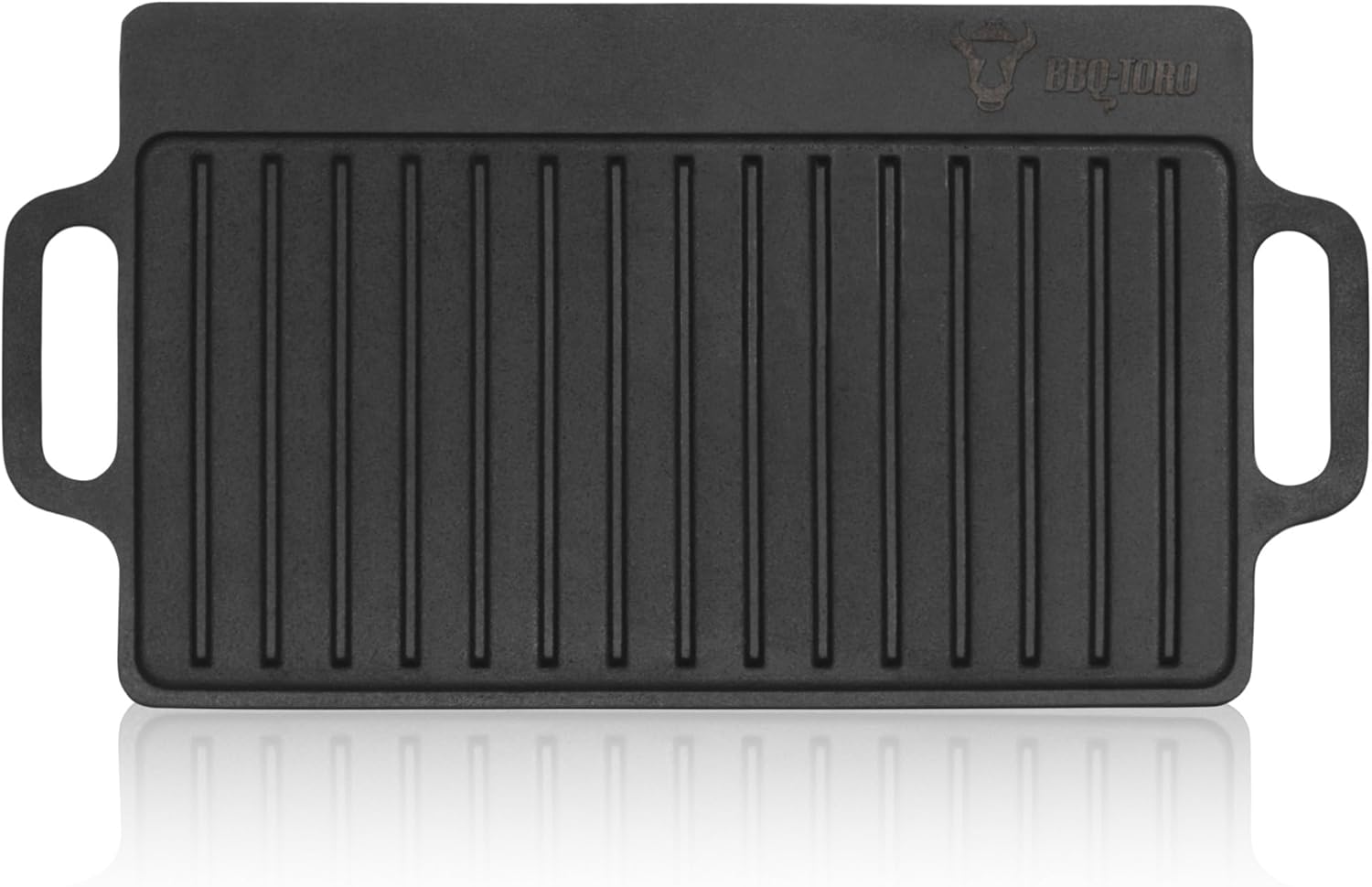 71Wqr5MZx-L._AC_SL1500_ BBQ-Toro Plancha Hierro Fundido 40x20.5cm Reversible Asas Barbacoa - Imagen 1