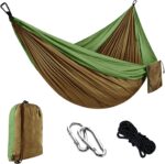 Camping Hammock – Ultraligera Portátil con Capacidad 300 kg, Nylon Paracaídas, Incluye 2 Mosquetones y 2 Eslingas