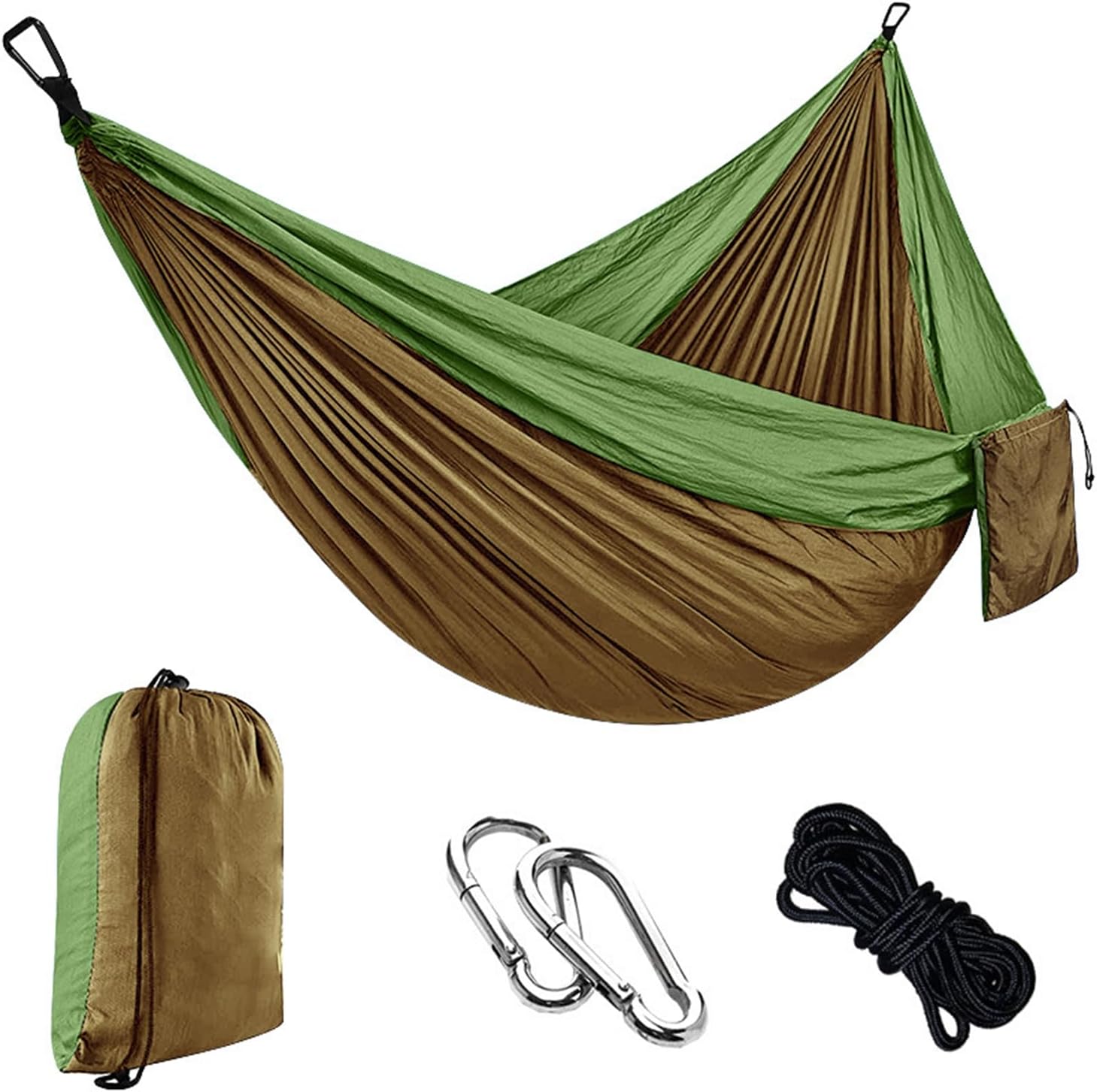 71fCCU13eCL._AC_SL1500_ Camping Hammock – Ultraligera Portátil con Capacidad 300 kg, Nylon Paracaídas, Incluye 2 Mosquetones y 2 Eslingas - Imagen 1