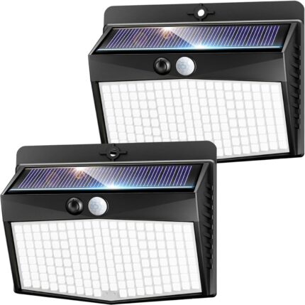 nipify Pack 2 Focos LED Solares 168 LED 3 Modos Sensor Movimiento IP65