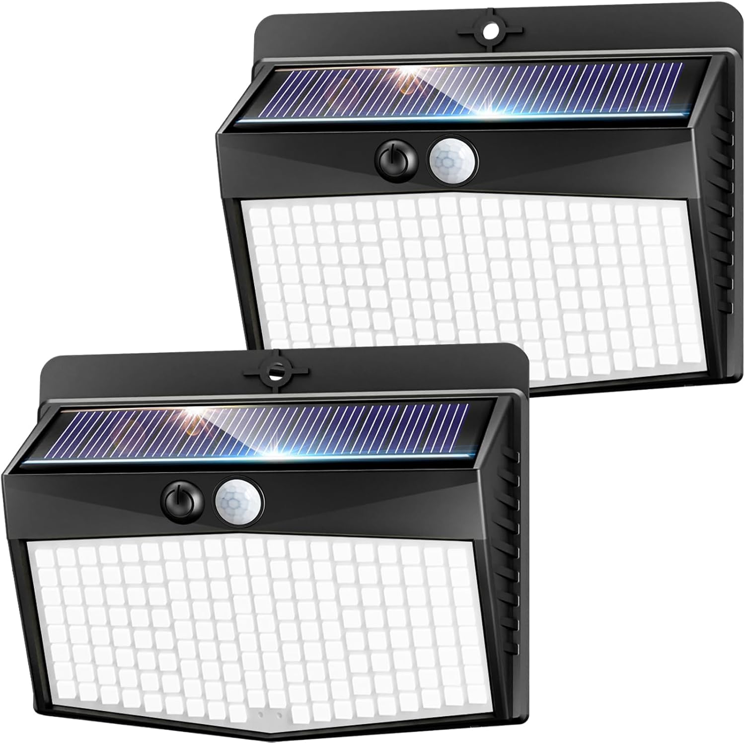 71fDRfAjo1L._AC_SL1500_ nipify Pack 2 Focos LED Solares 168 LED 3 Modos Sensor Movimiento IP65 - Imagen 1