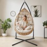 TLSUNNY Soporte para Columpio y Silla Colgante de Acero Sólido, Carga 136 kg, Uso Interior y Exterior, Color Negro - Imagen 2