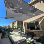 SUNLAX Vela Sombra Triangular 3.96x3.96x3.96m 95% UV Tejido HDPE Gris
