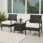 PRIMEPATIO Pack 2 Cojines Silla Exterior 50x50x7cm Beige Impermeable Ratán - Imagen 2