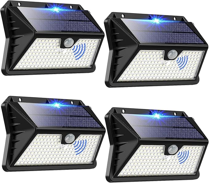 812dLxnDAYL._AC_SX679_ OUILA Pack 2 Focos LED Solares 185 LED 3 Modos Sensor Movimiento IP65 - Imagen 1