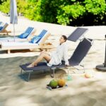 Outsunny Tumbona Plegable 187x58cm Toldo Ajustable 4 Posiciones Gris - Imagen 4
