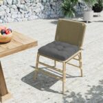 PRIMEPATIO Juego de 2 Cojines para Sillas de Jardín 7 cm Grueso Impermeables con Corbatas 45 x 45 cm Gris Oscuro - Imagen 2