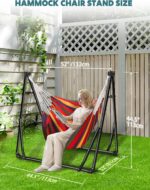 ANYOO Hamaca y Sillón Colgante con Soporte Plegable 2 en 1, Portátil 200 kg, Negro y Gris Oscuro - Imagen 2