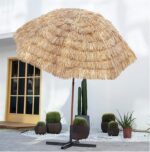 CLSDRZC Sombrilla Terraza 8 pies (244 cm) con Poste de Aluminio y 8 Varillas, Paraguas Exterior para Jardín y Piscina (Azul/Rojo) - Imagen 2