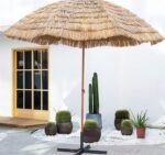 CLSDRZC Sombrilla Terraza 8 pies (244 cm) con Poste de Aluminio y 8 Varillas, Paraguas Exterior para Jardín y Piscina (Azul/Rojo) - Imagen 4
