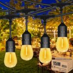 Meidaoduo Guirnalda Luces Exterior 15m 15+1 Bombilla S14 2700K IP65 Enlazable