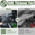 Funda para Muebles de Jardín Impermeable 420D Oxford 110x110x74cm Negra - Imagen 3