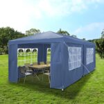 SANHENG Cenador Plegable 3×6 m con Laterales Impermeable, Estructura de Acero con Recubrimiento en Polvo, Azul - Imagen 4