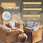 Mamba Set Jardín Ratán Natural 100% 6 Piezas Resistente UV con Cojines - Imagen 2